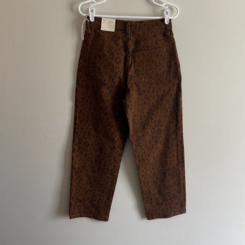 Universal Thread Women 2/26R Brown Leopard High Rise Vintage Straight Jean NWT - Picture 7 of 12